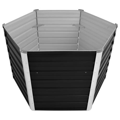 Hævet plantekasse 129x129x77 cm galvaniseret stål antracitgrå