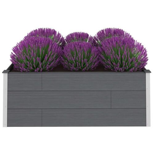 Hævet plantekasse 200x100x54 cm WPC grå