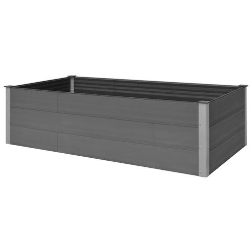 Hævet plantekasse 200x100x54 cm WPC grå