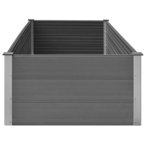Hævet plantekasse 200x100x54 cm WPC grå