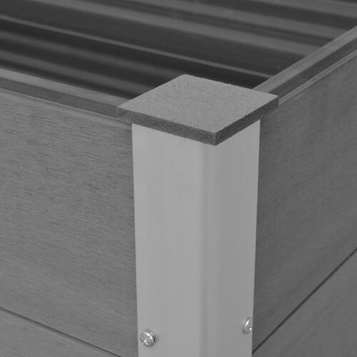 Hævet plantekasse 200x100x54 cm WPC grå