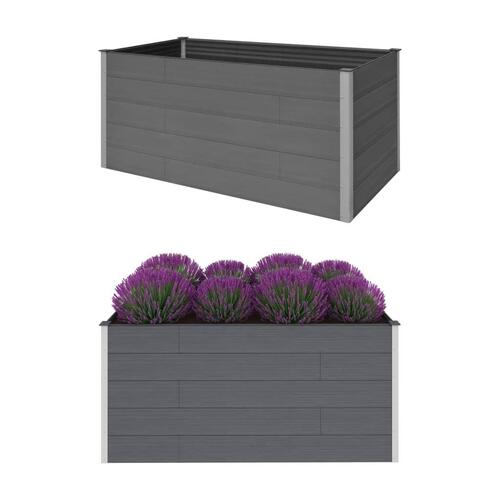 Hævet plantekasse 200x100x91 cm WPC grå