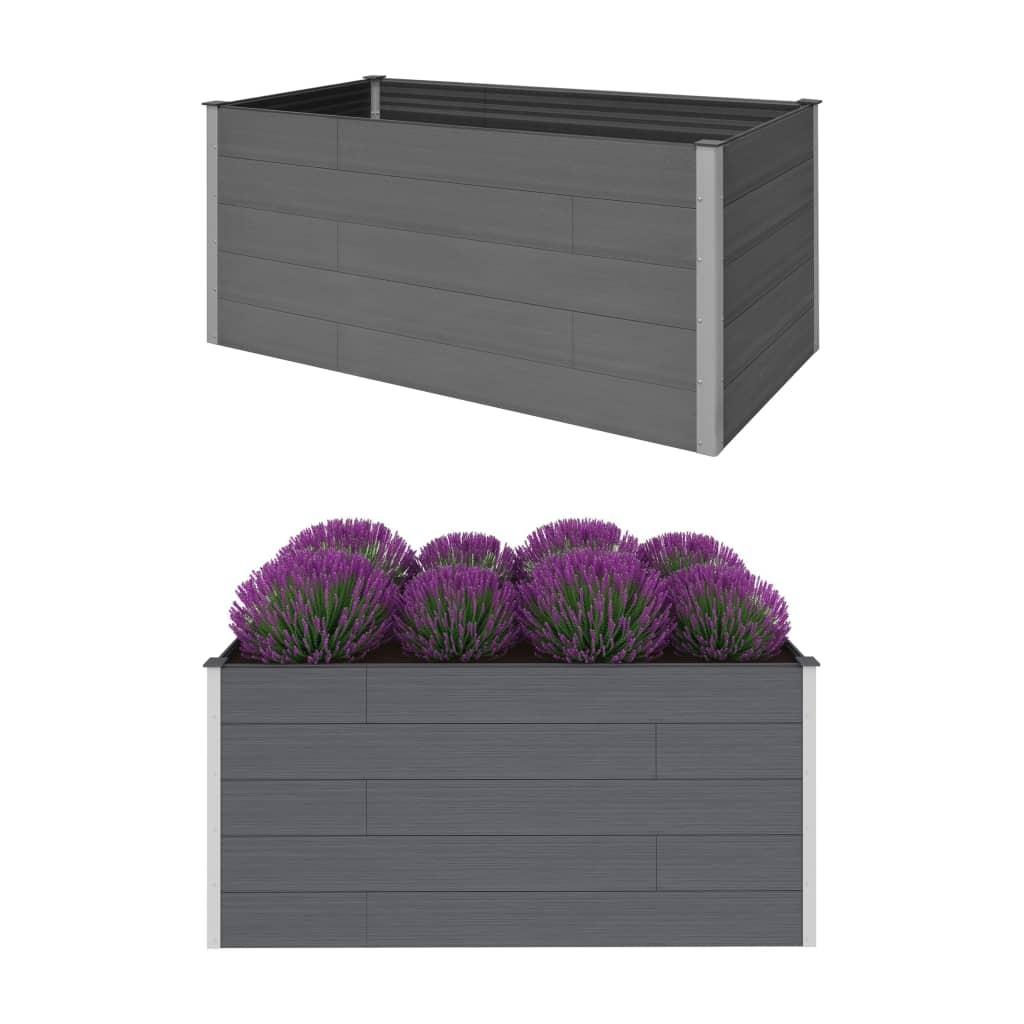 Hævet plantekasse 200x100x91 cm WPC grå