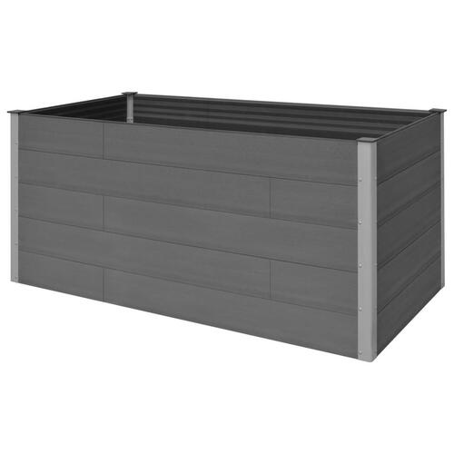 Hævet plantekasse 200x100x91 cm WPC grå