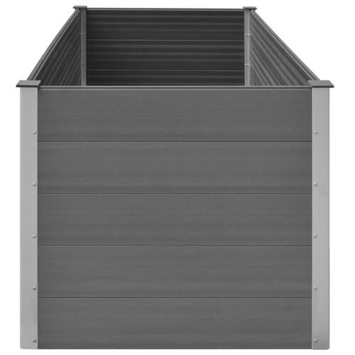 Hævet plantekasse 200x100x91 cm WPC grå