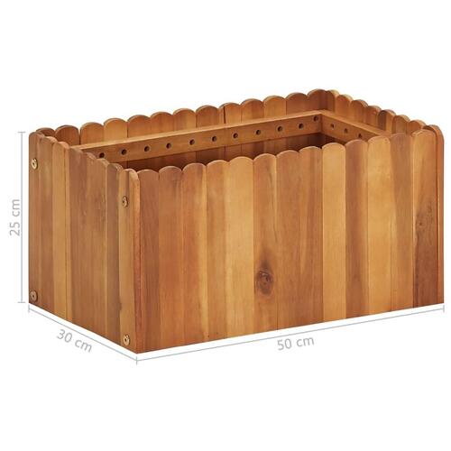 Hævet plantekasse 50x30x25 cm massivt akacietræ