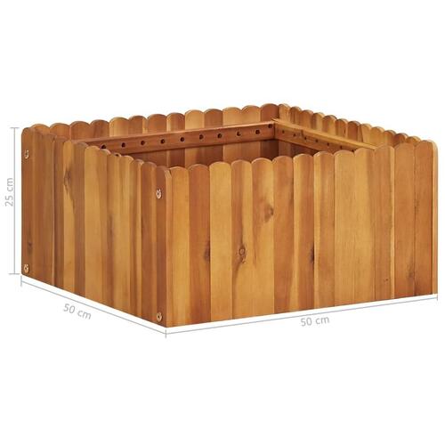 Hævet plantekasse 50x50x25 cm massivt akacietræ