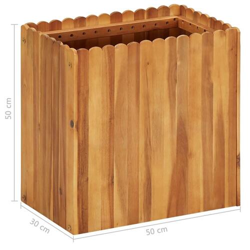 Hævet plantekasse 50x30x50 cm massivt akacietræ