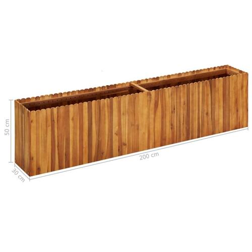 Hævet plantekasse 200x30x50 cm massivt akacietræ