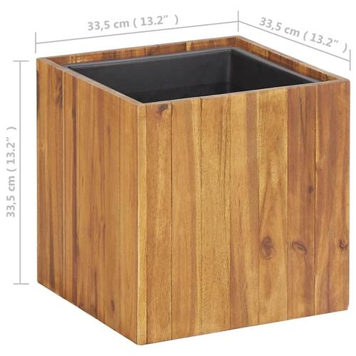 Hævet plantekasse 33,5x33,5x33,5 cm massivt akacietræ
