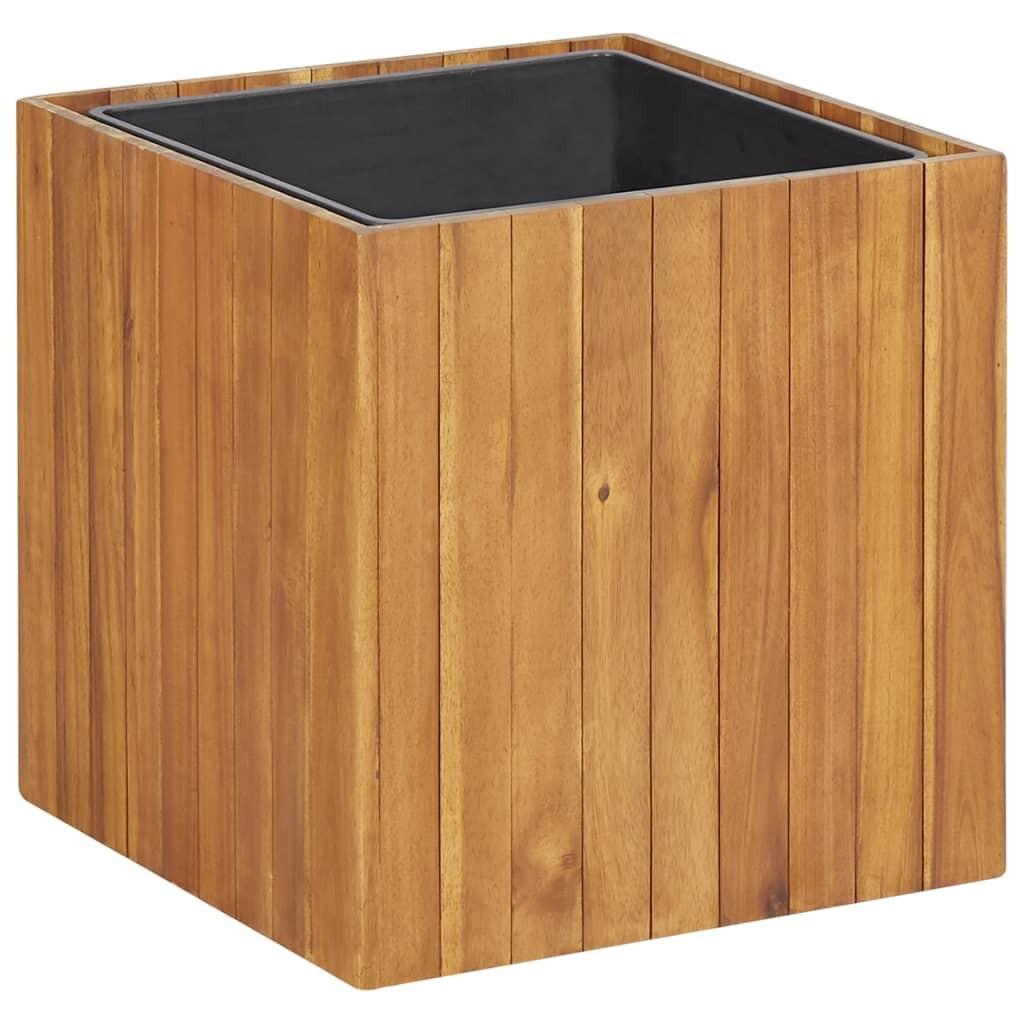 Hævet plantekasse 43,5x43,5x44 cm massivt akacietræ