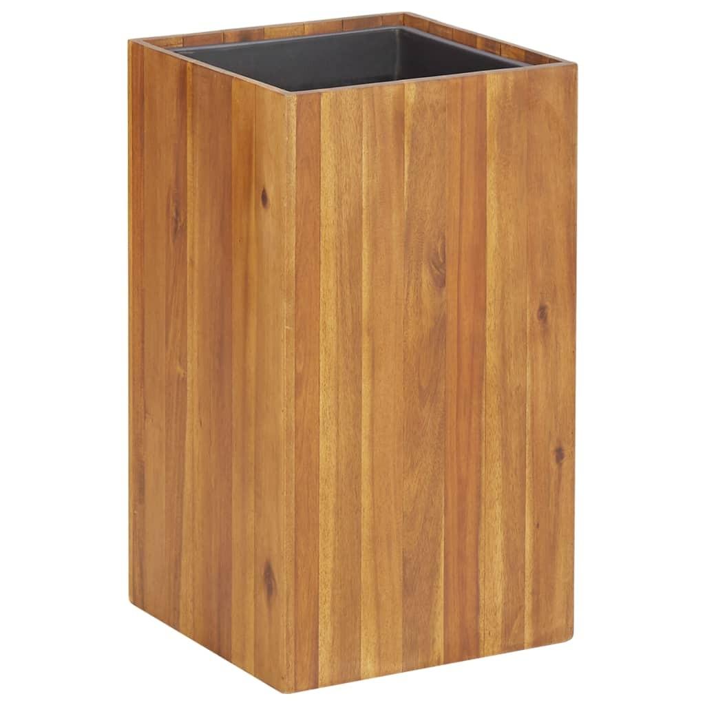Hævet plantekasse 33,5x33,5x60 cm massivt akacietræ