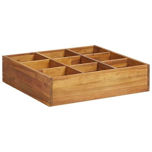 Hævet plantekasse til urter 60x60x15 cm massivt akacietræ