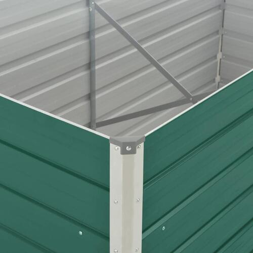 Hævet plantekasse 160 x 80 x 77 galvaniseret stål grøn