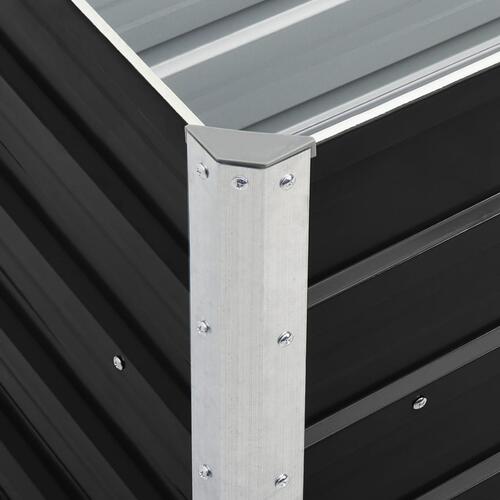 Hævet plantekasse 240x40x45 cm galvaniseret stål antracitgrå