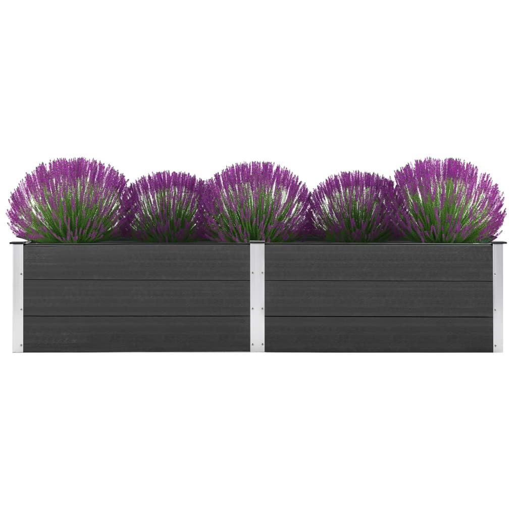 Hævet plantekasse 250x50x54 cm WPC grå
