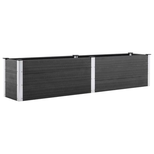 Hævet plantekasse 250x50x54 cm WPC grå