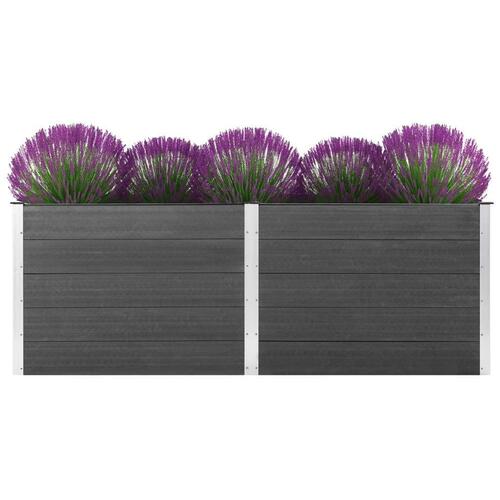 Hævet plantekasse 250x50x91 cm WPC grå