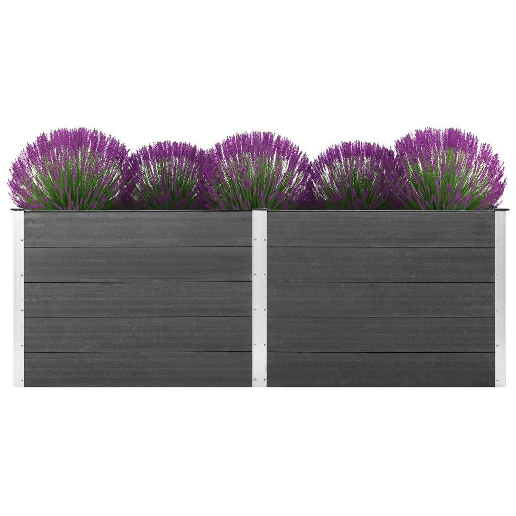 Hævet plantekasse 250x50x91 cm WPC grå