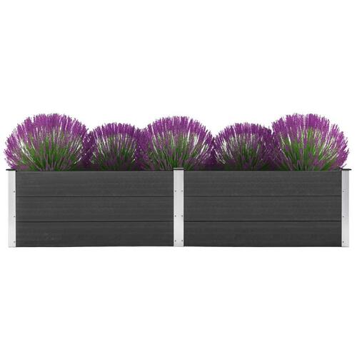 Hævet plantekasse 250x100x54 cm WPC grå