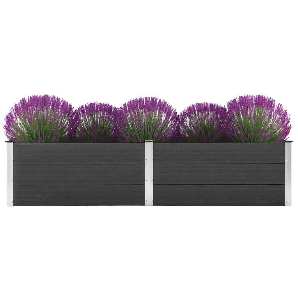 Hævet plantekasse 250x100x54 cm WPC grå