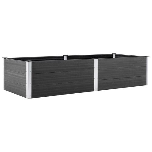 Hævet plantekasse 250x100x54 cm WPC grå