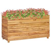 Hævet plantekasse 100x40x55 cm genanvendt teaktræ og stål