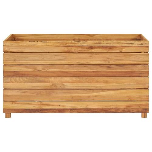 Hævet plantekasse 100x40x55 cm genanvendt teaktræ og stål