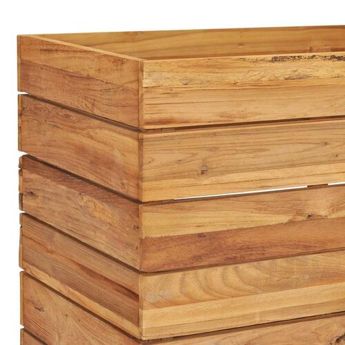 Hævet plantekasse 100x40x55 cm genanvendt teaktræ og stål