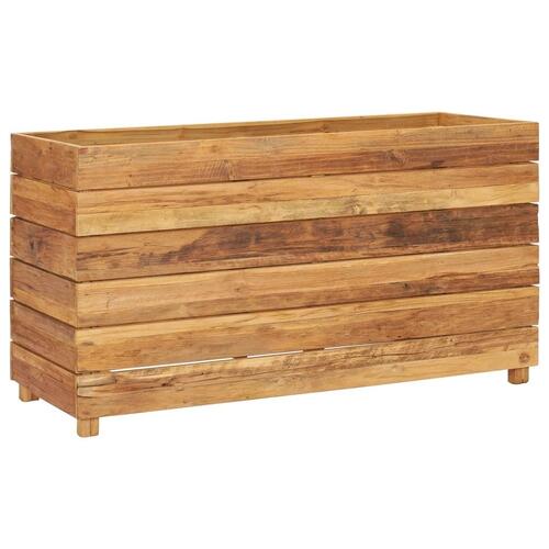Hævet plantekasse 100x40x55 cm genanvendt teaktræ og stål