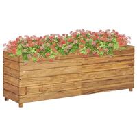 Hævet plantekasse 150x40x55 cm genanvendt teaktræ og stål