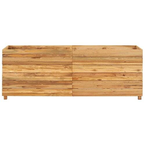 Hævet plantekasse 150x40x55 cm genanvendt teaktræ og stål