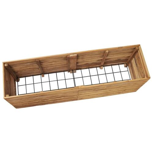 Hævet plantekasse 150x40x55 cm genanvendt teaktræ og stål