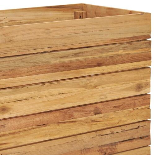 Hævet plantekasse 150x40x55 cm genanvendt teaktræ og stål