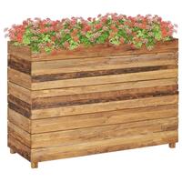 Hævet plantekasse 100x40x72 cm genanvendt teaktræ og stål