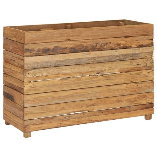 Hævet plantekasse 100x40x72 cm genanvendt teaktræ og stål