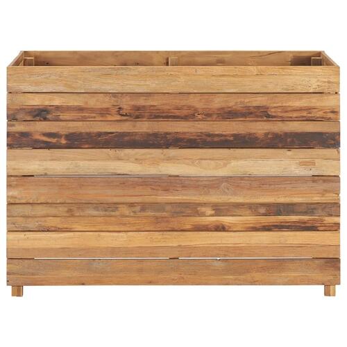 Hævet plantekasse 100x40x72 cm genanvendt teaktræ og stål