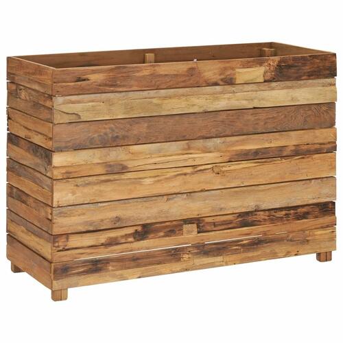 Hævet plantekasse 100x40x72 cm genanvendt teaktræ og stål