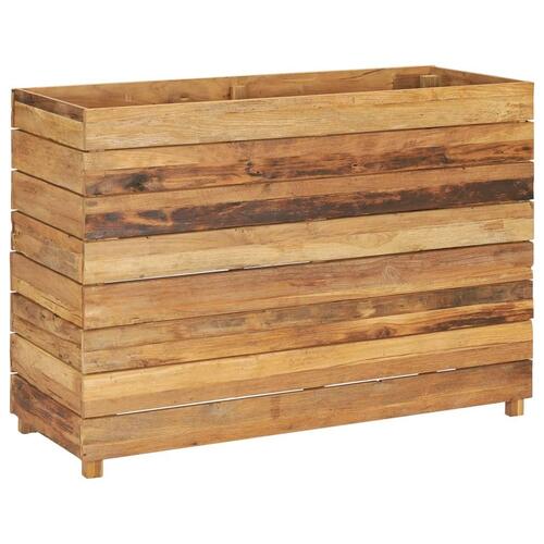 Hævet plantekasse 100x40x72 cm genanvendt teaktræ og stål