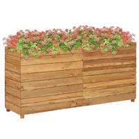 Hævet plantekasse 150x40x72 cm genanvendt teaktræ og stål