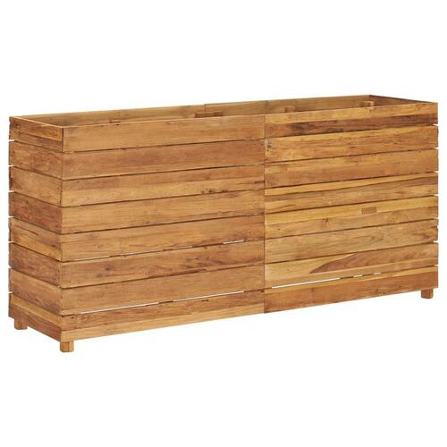 Hævet plantekasse 150x40x72 cm genanvendt teaktræ og stål