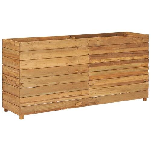 Hævet plantekasse 150x40x72 cm genanvendt teaktræ og stål