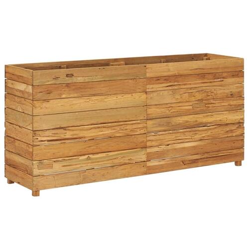 Hævet plantekasse 150x40x72 cm genanvendt teaktræ og stål