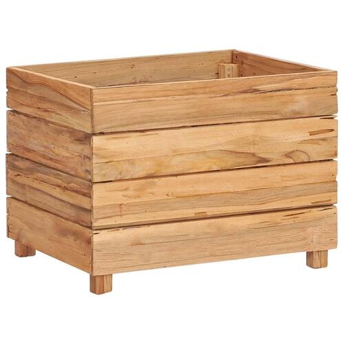 Hævet plantekasse 50x40x38 cm genanvendt teaktræ og stål