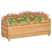 Hævet plantekasse 100x40x38 cm genanvendt teaktræ og stål