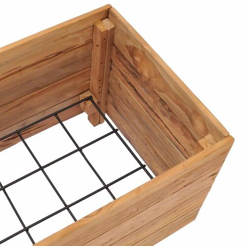 Hævet plantekasse 100x40x38 cm genanvendt teaktræ og stål
