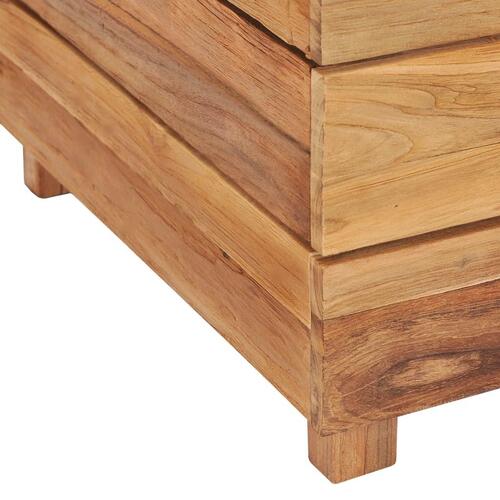 Hævet plantekasse 100x40x38 cm genanvendt teaktræ og stål