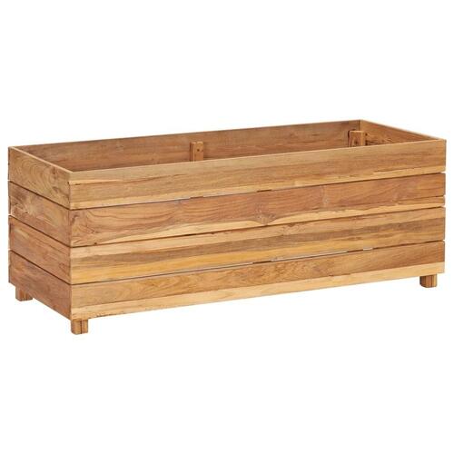 Hævet plantekasse 100x40x38 cm genanvendt teaktræ og stål