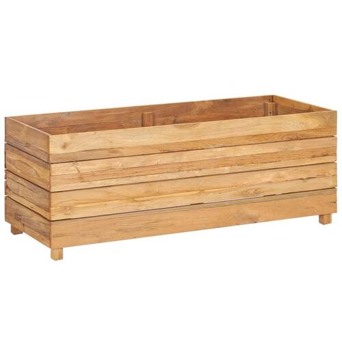 Hævet plantekasse 100x40x38 cm genanvendt teaktræ og stål