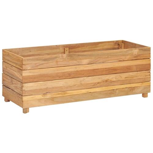 Hævet plantekasse 100x40x38 cm genanvendt teaktræ og stål